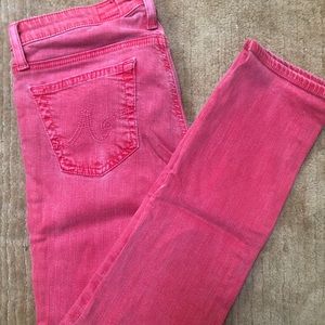 AG Red Stevie Ankle Slim Straight Jeans